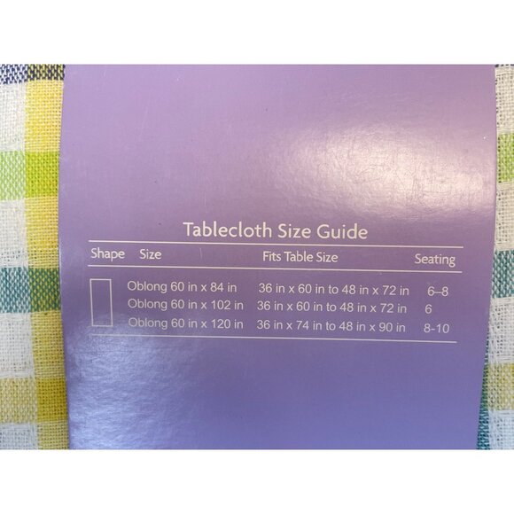 HOLIDAY HOME Spring Easter Cotton  Bunny Trails Plaid Tablecloth 60” X 102" - Picture 2 of 11